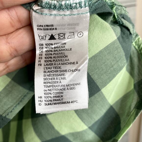 H&M L.O.G.G. Plaid Sleveless Button Up Top, Sz 12 - Picture 5 of 6